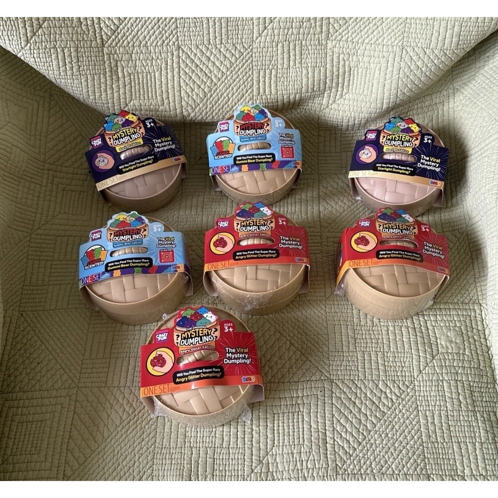 RMS Mystery Dumpling Squishy Lot of 7 Sealed Gummi Bear Angry Glitter